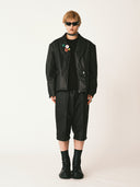 PINTUCK 2-WAY LEATHER PANTS