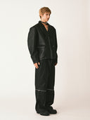 PINTUCK 2-WAY LEATHER PANTS