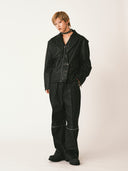 PINTUCK 2-WAY LEATHER PANTS